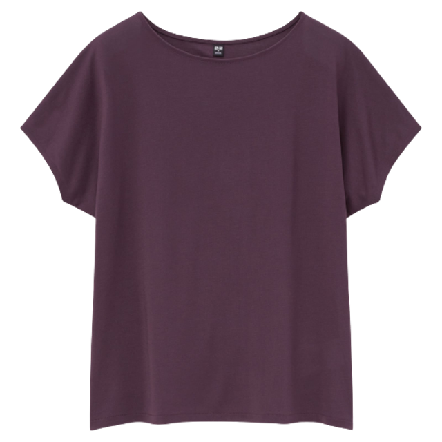 UNIQLO WOMEN T-Shirt Drape Crew Neck Lengan Pendek 1